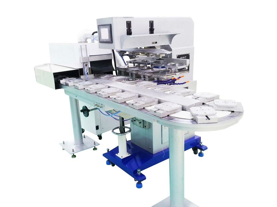 四色油盅烤箱轉(zhuǎn)盤(pán)移印機(jī)